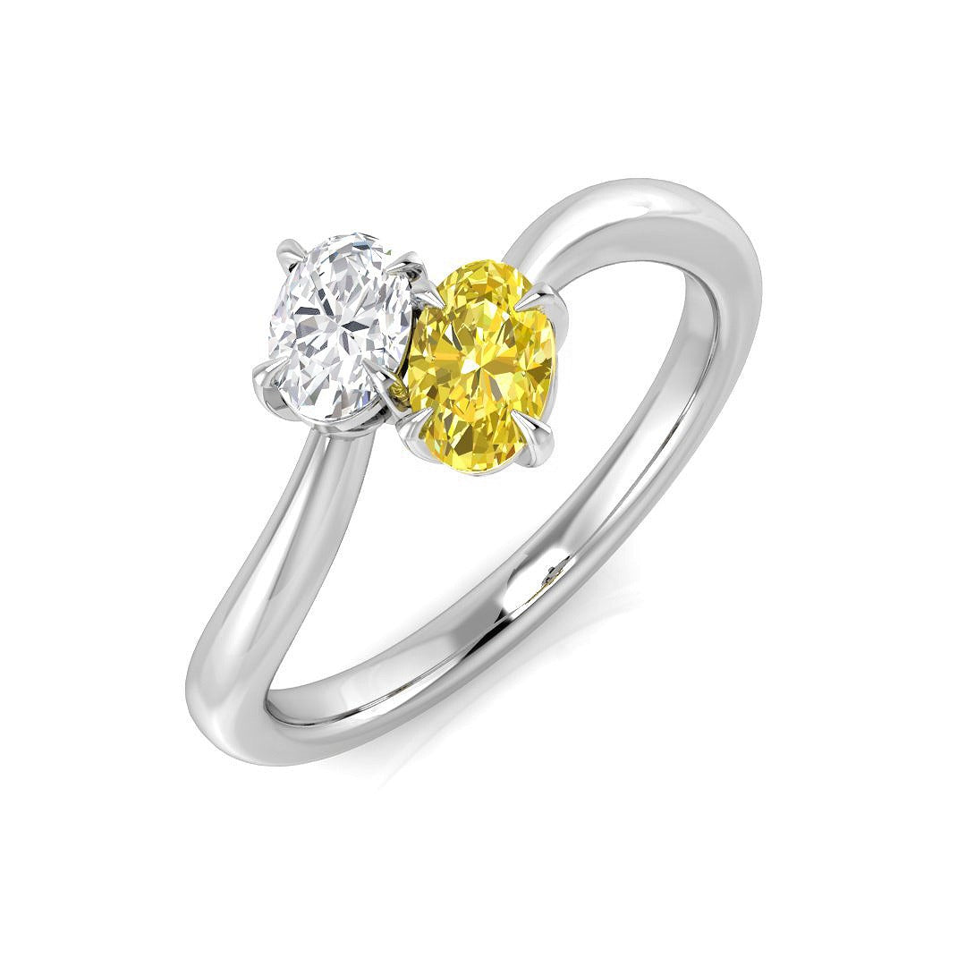 Two Stone Diamond Ring 0.55ct – SR1541~YD – 18k White Gold
