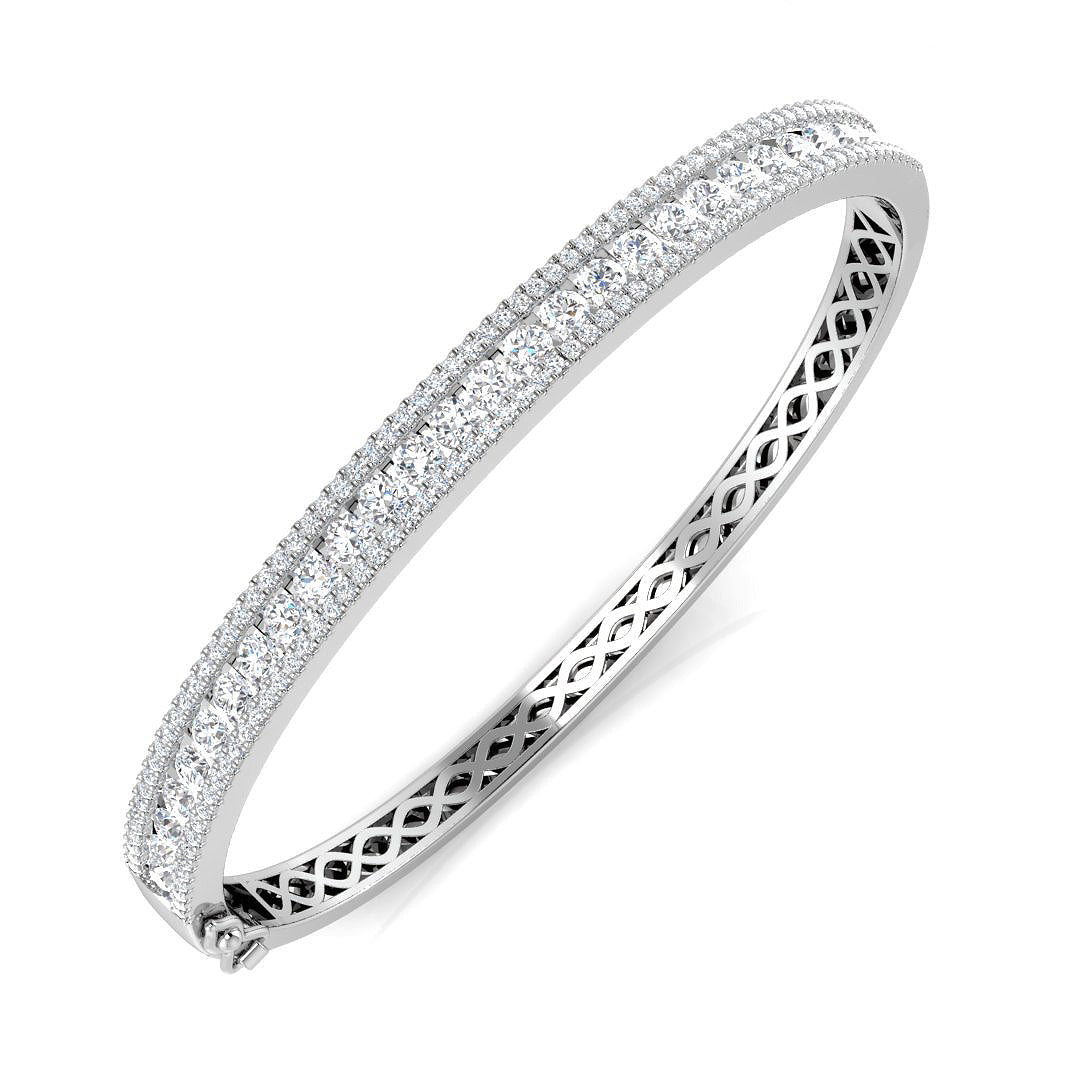 Channel Set Diamond Ring 3.3ct – BJA0007 – 18k White Gold