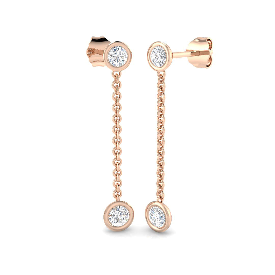 Drop & Trilogy Diamond Ring 0.53ct – BJE0109 – 18k Rose Gold