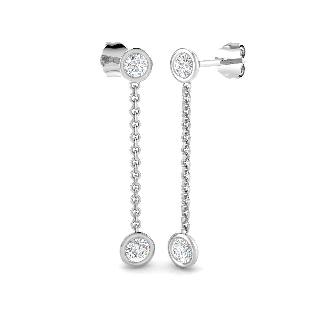 Drop & Trilogy Diamond Ring 0.53ct – BJE0109 – 18k White Gold