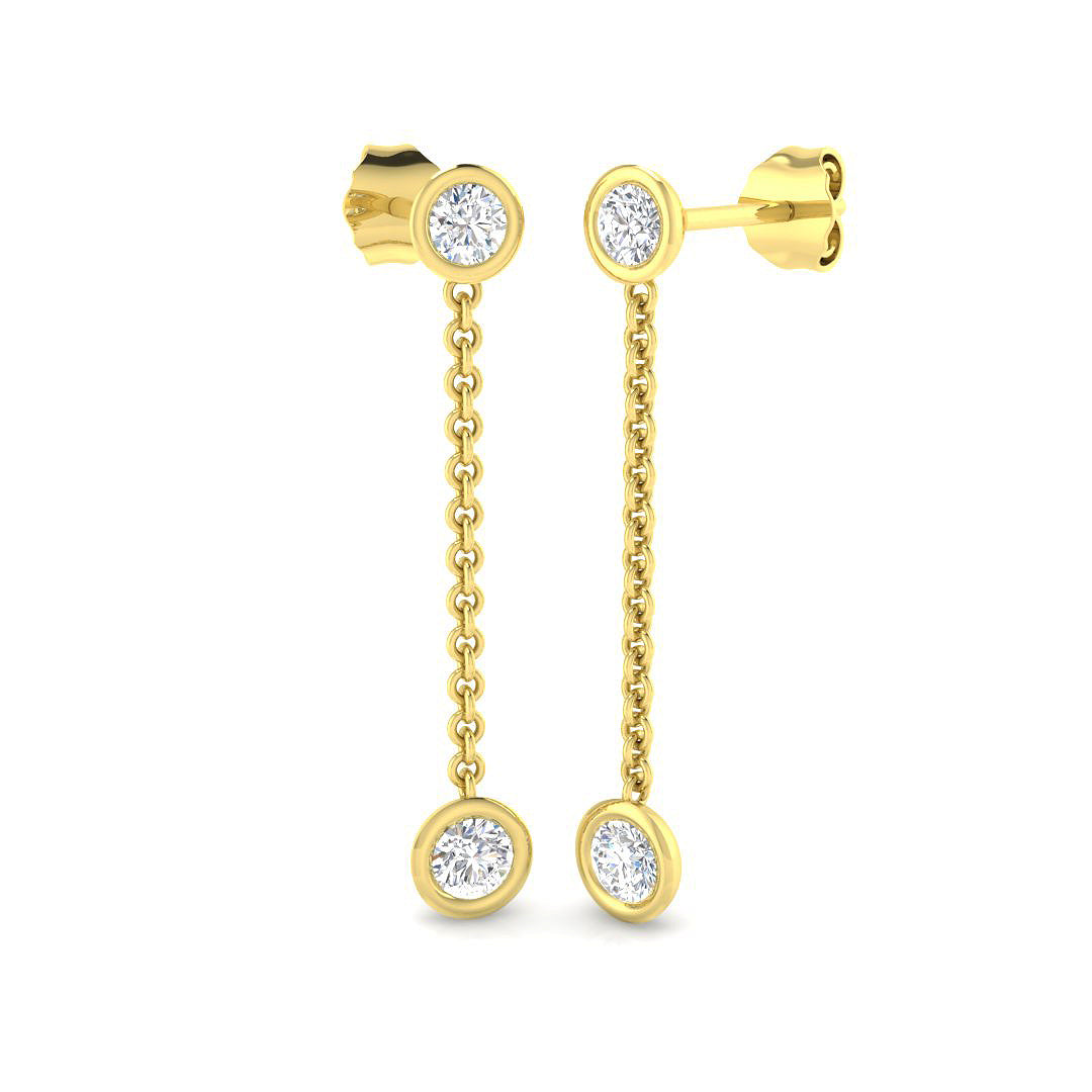 Drop & Trilogy Diamond Ring 0.53ct – BJE0109 – 18k Yellow Gold