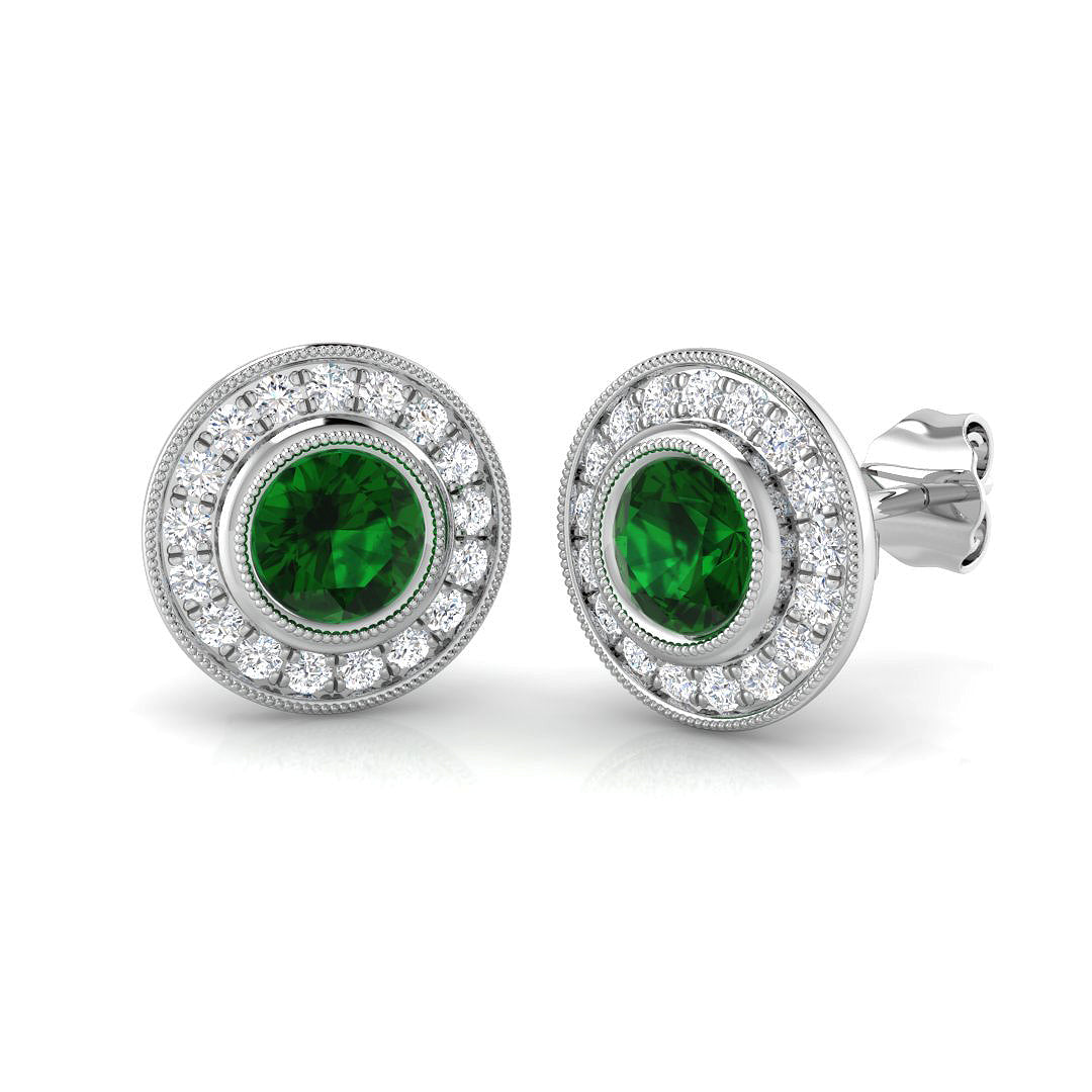 Emerald Diamond Ring 1.34ct – BJE0146~EM – 18k White Gold