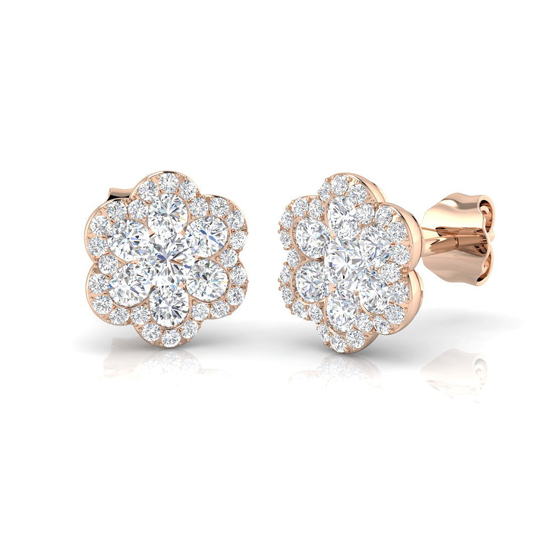 Cluster Diamond Ring 0.56ct–0.86ct – BJE0153 – 18k Rose Gold