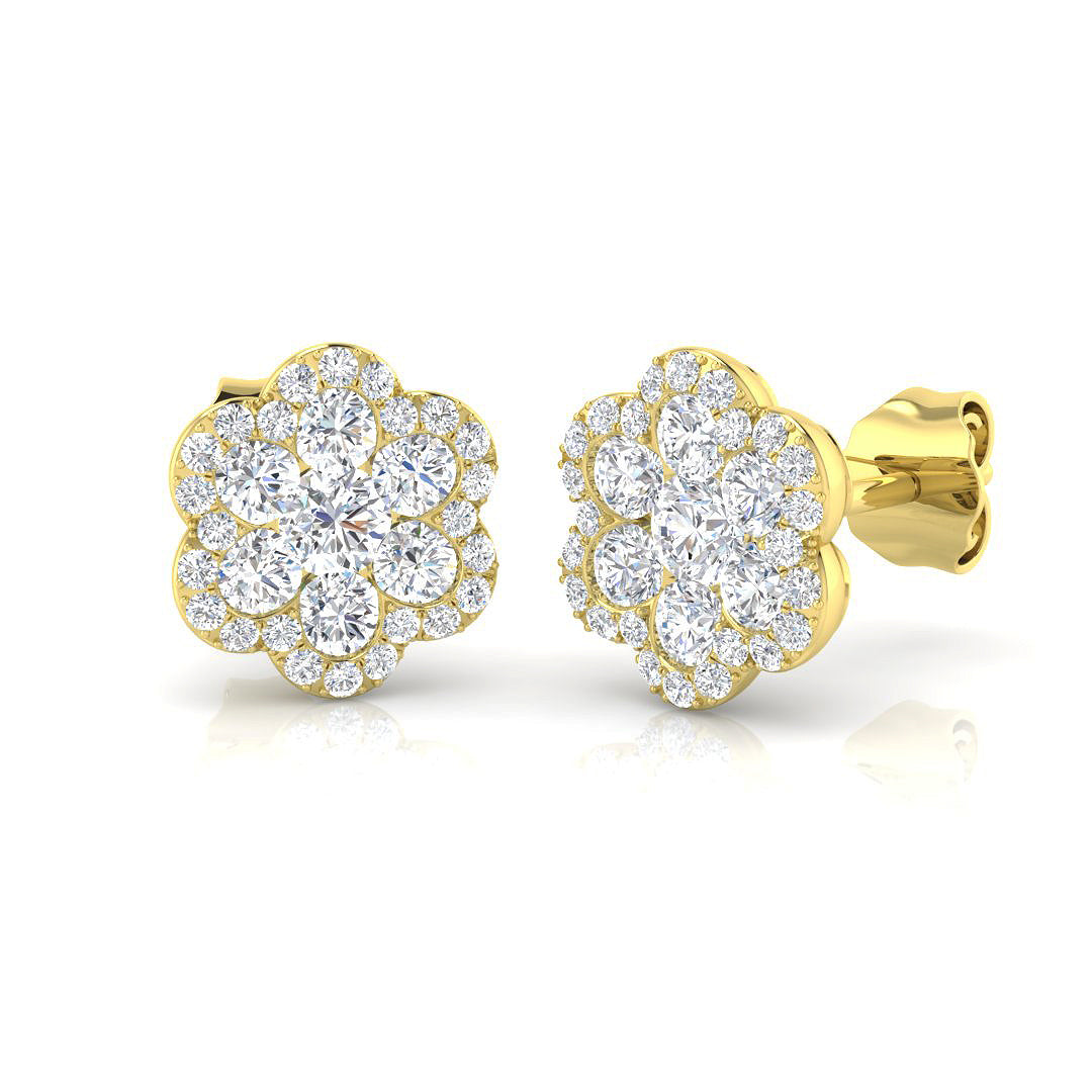 Cluster Diamond Ring 0.56ct–0.86ct – BJE0153 – 18k Yellow Gold