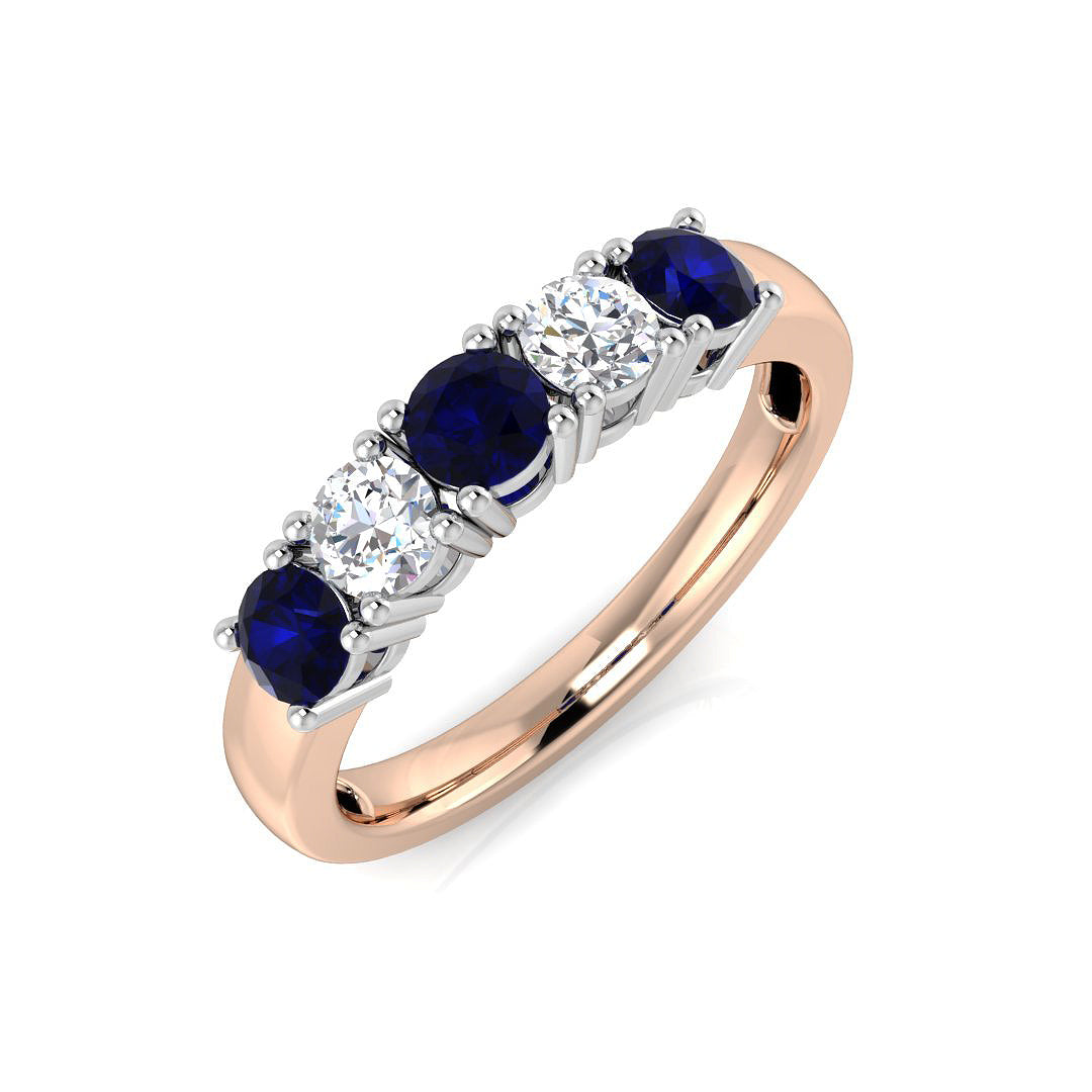 Five Stone Diamond Ring 1.0ct–1.07ct – BJR0144~BS – 18k Rose Gold
