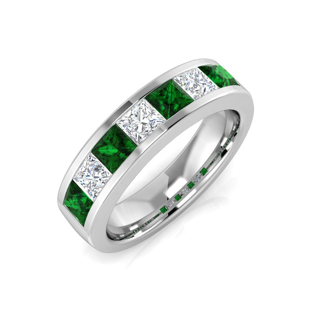 Emerald Diamond Ring 1.32ct – BJR0402~EM – 18k White Gold