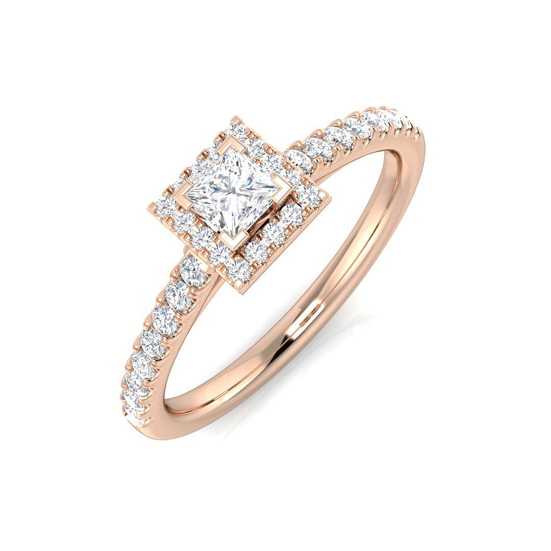 Engagement Diamond Ring 0.43ct – BJR0406 – 18k Rose Gold