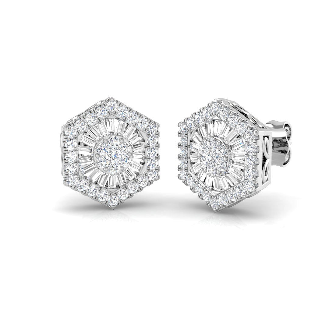 Baguette & Brilliant Diamond Ring 0.66ct – DNE030 – 18k White Gold