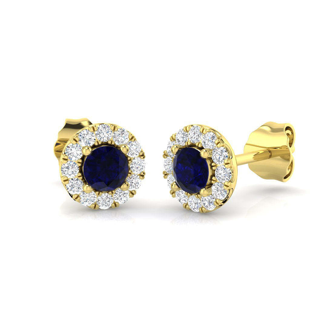 Halo Diamond Ring 0.6ct – DNE0405~BS – 18k Yellow Gold