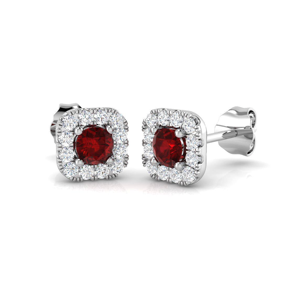 Ruby Diamond Ring 0.6ct – DNE0407~RY – 18k White Gold