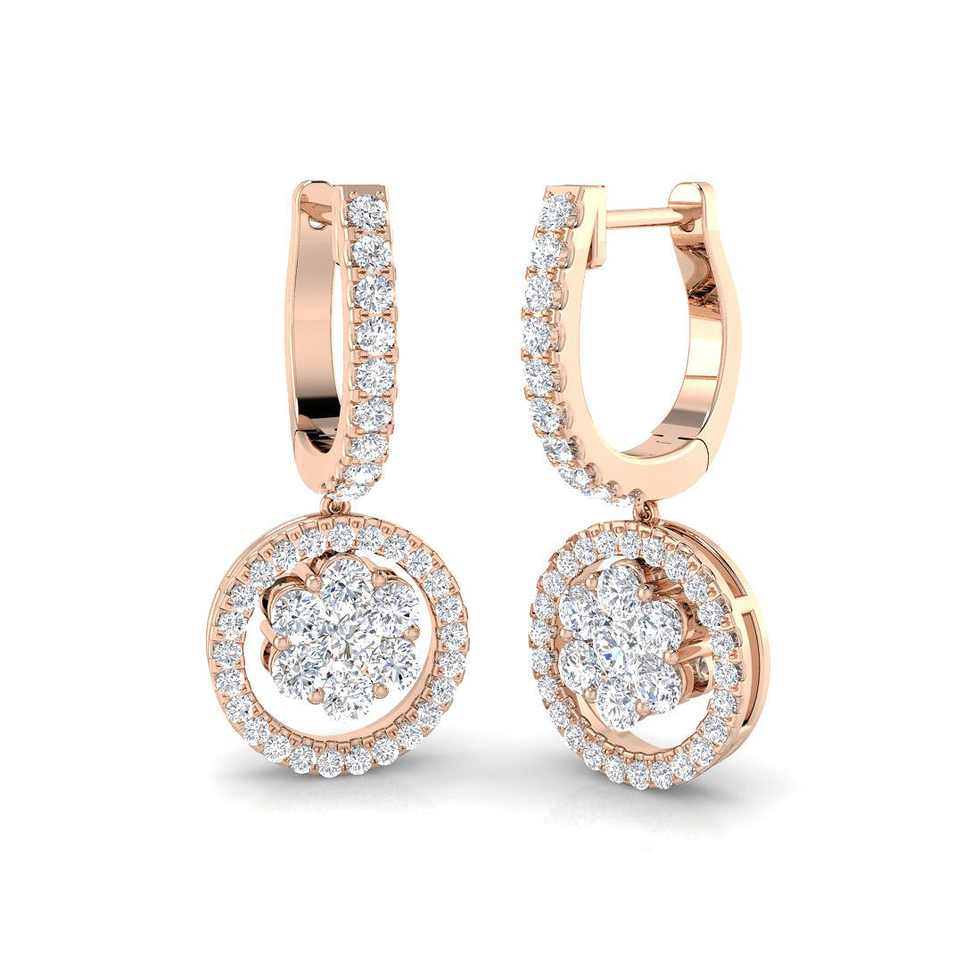 Drop & Trilogy Diamond Ring 1.29ct – DNE0412 – 18k Rose Gold