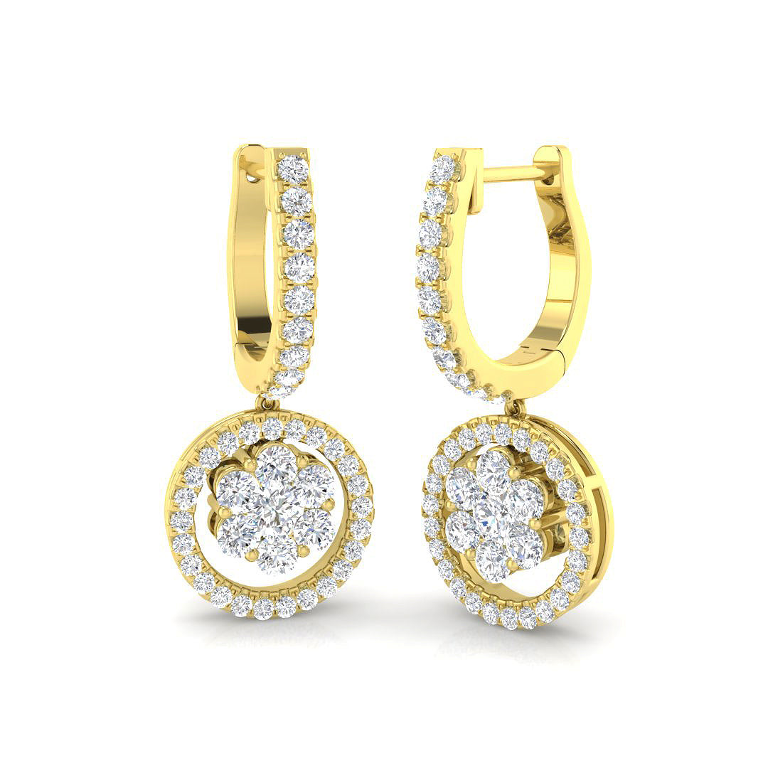 Drop & Trilogy Diamond Ring 1.29ct – DNE0412 – 18k Yellow Gold