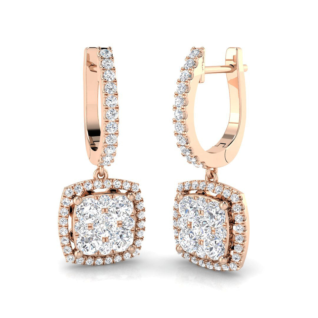 Drop & Trilogy Diamond Ring 1.15ct – DNE0442 – 18k Rose Gold
