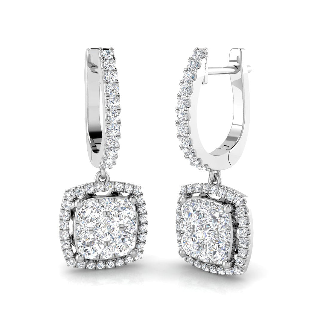 Drop & Trilogy Diamond Ring 1.15ct – DNE0442 – 18k White Gold
