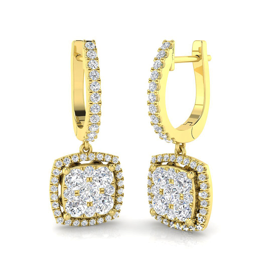 Drop & Trilogy Diamond Ring 1.15ct – DNE0442 – 18k Yellow Gold