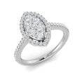 Cluster Diamond Ring 0.51ct – DNR0926 – 18k White Gold