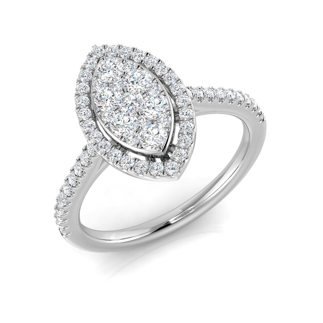 Cluster Diamond Ring 0.51ct – DNR0926 – 18k White Gold