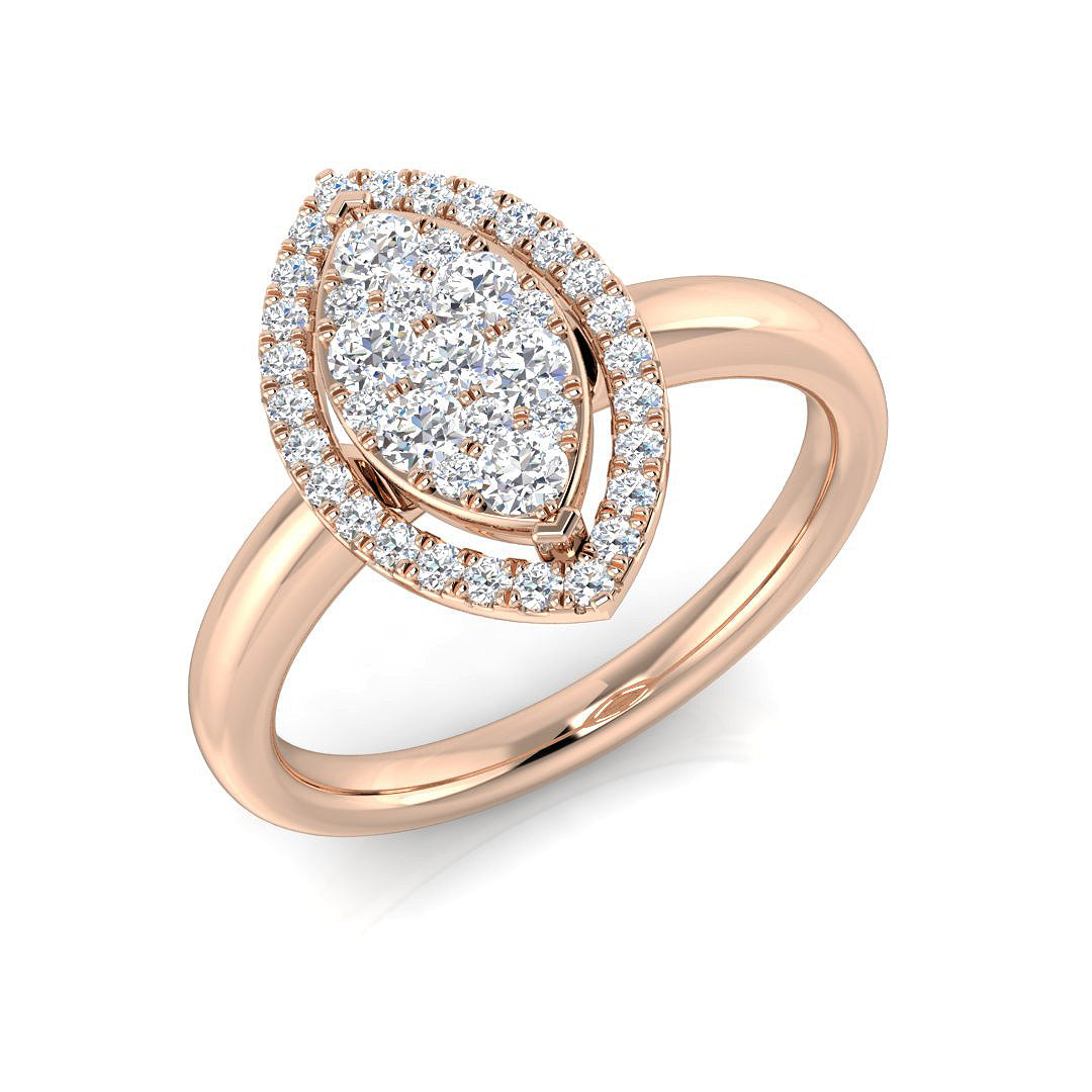Cluster Diamond Ring 0.42ct – DNR0989 – 18k Rose Gold