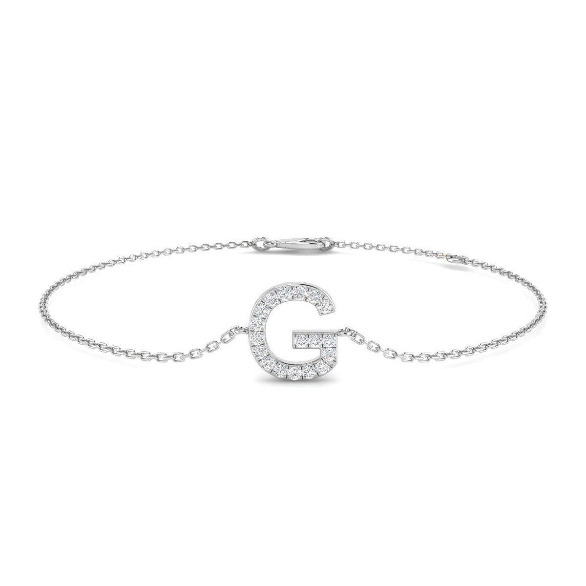 Initials Diamond Ring 0.14ct – SB2514-G – 18k White Gold