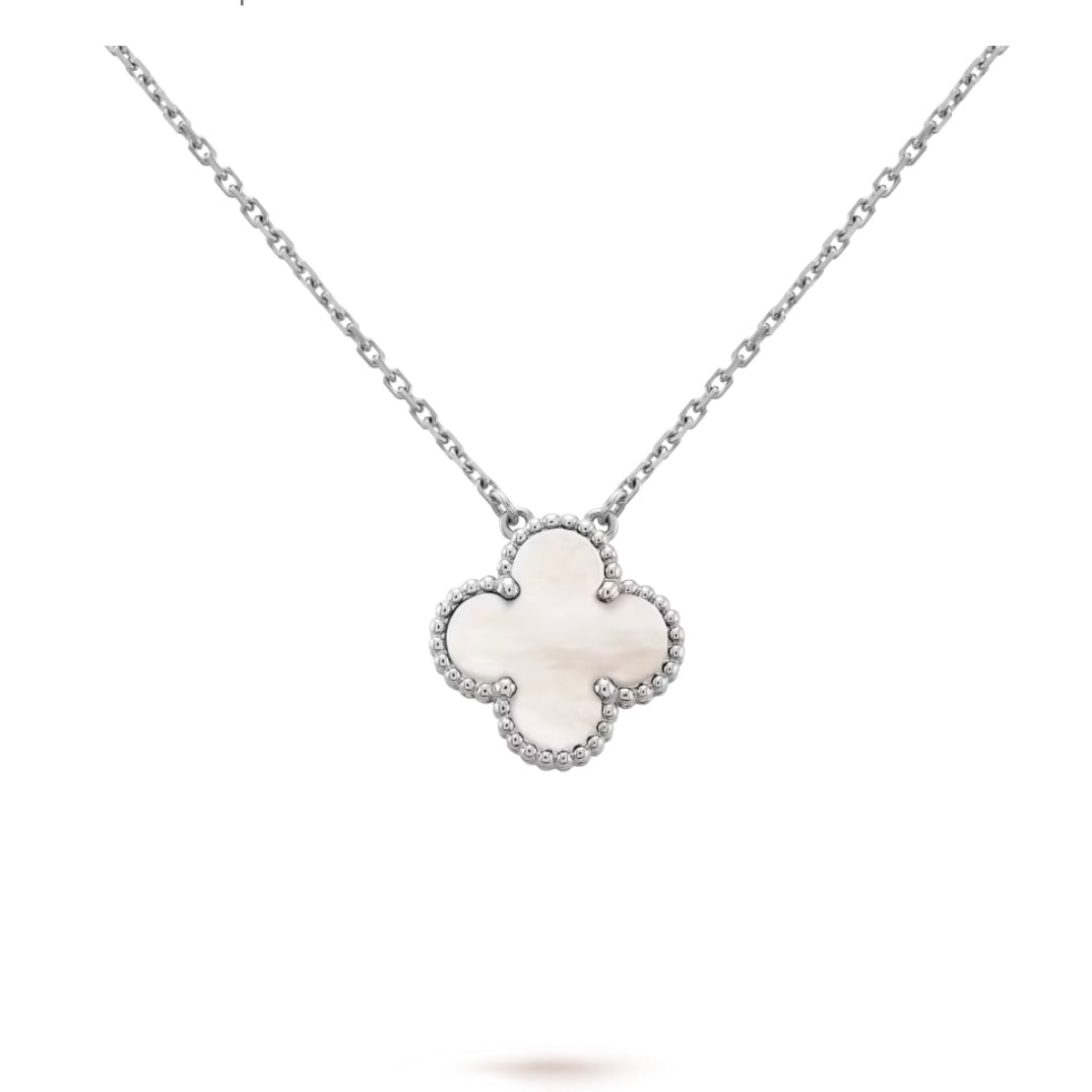 Heritage Bloom Necklace - Mother of Pearl White Gold