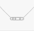 Halo Clasp Necklace - White Gold