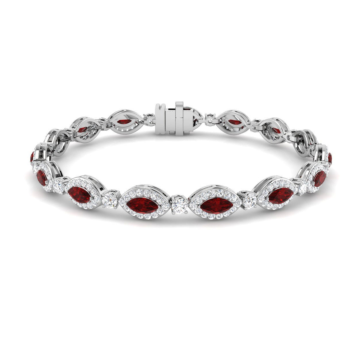 Ruby Diamond Ring 6.78ct – SB1948~RY – 18k White Gold