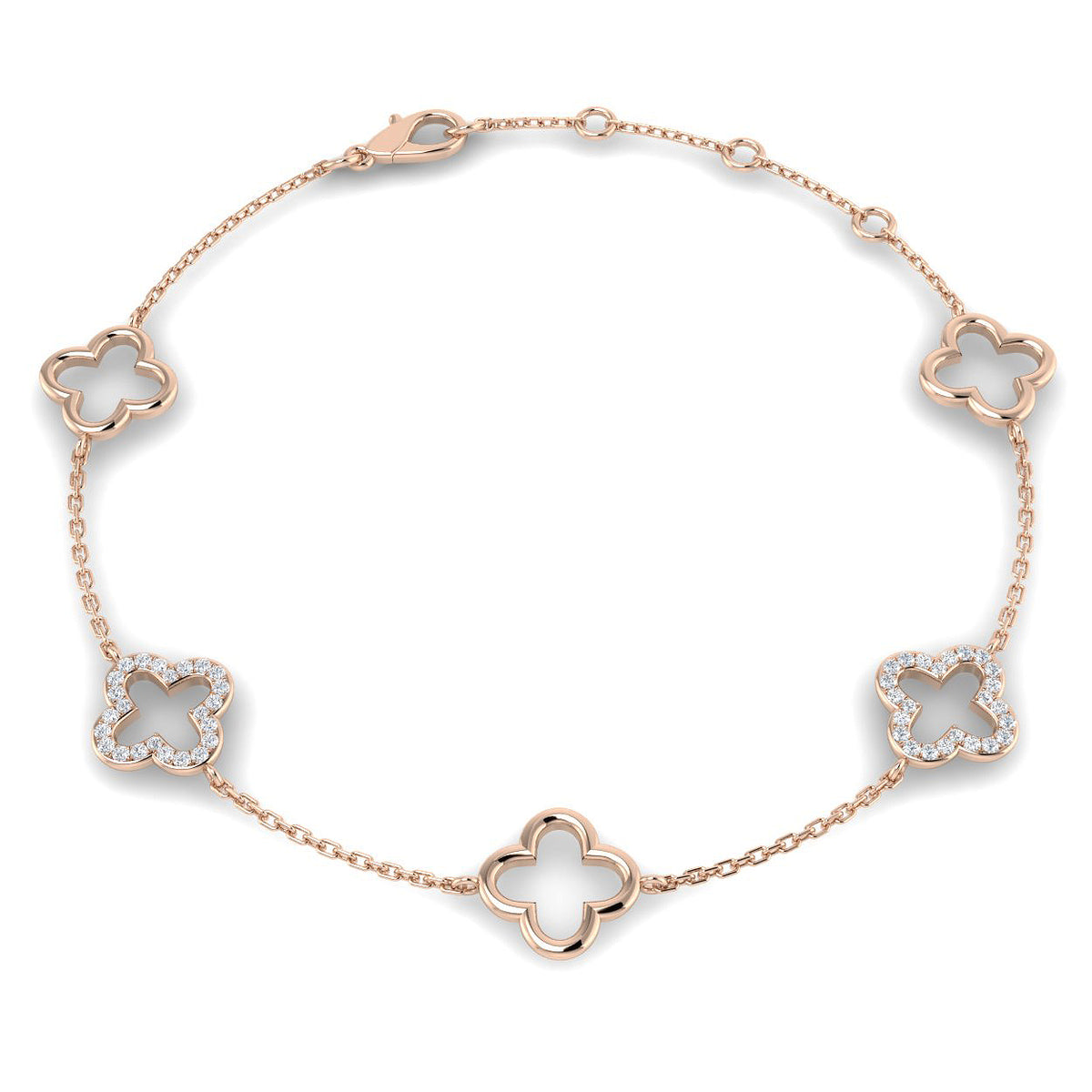 Clover Diamond Ring 0.12ct – SB2487 – 18k Rose Gold