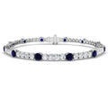 Blue Sapphire Diamond Ring 6.74ct – SB2525~BS – 18k White Gold
