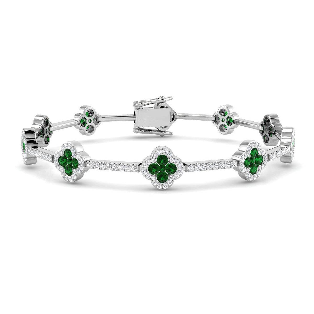 Clover Diamond Ring 2.55ct – SB2556~EM – 18k White Gold