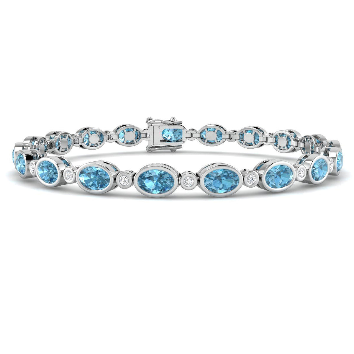 Blue Topaz Diamond Ring 10.45ct – SB2561 – 18k White Gold