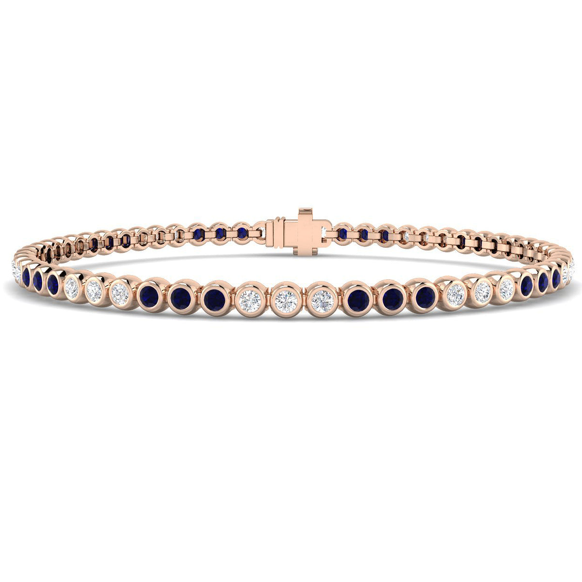 Blue Sapphire Diamond Ring 1.49ct – SB2581~BS – 18k Rose Gold