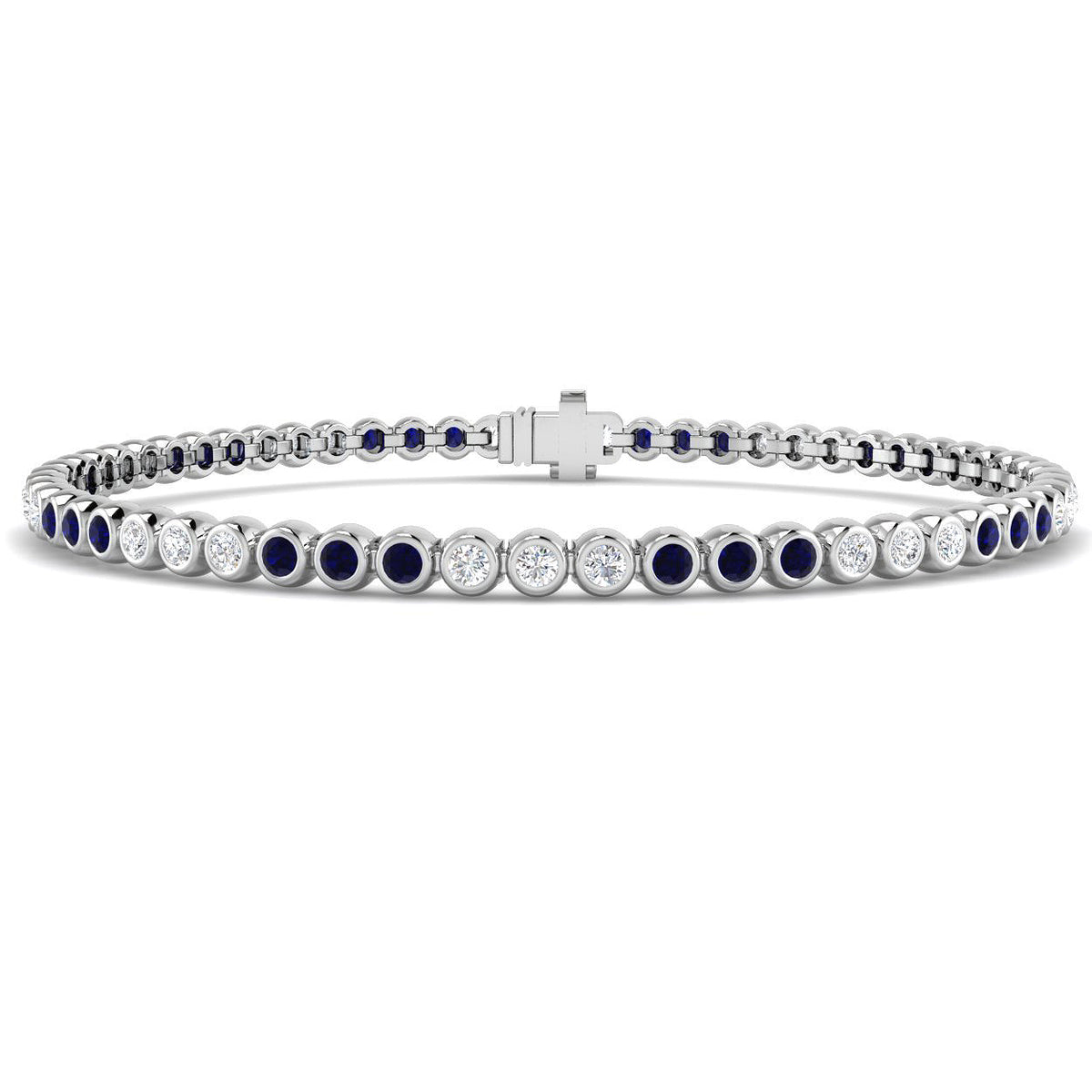 Blue Sapphire Diamond Ring 1.49ct – SB2581~BS – 18k White Gold