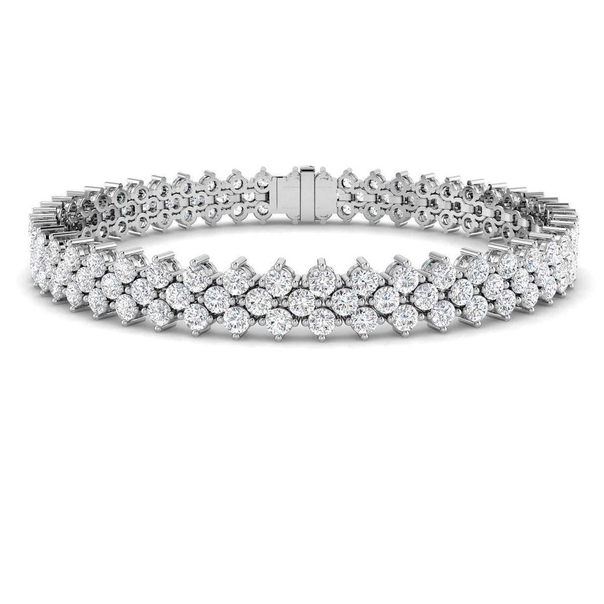 Tennis Diamond Ring 8.21ct – SB2807 – 18k White Gold