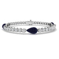 Blue Sapphire Diamond Ring 4.16ct – SB2808~BS – 18k White Gold