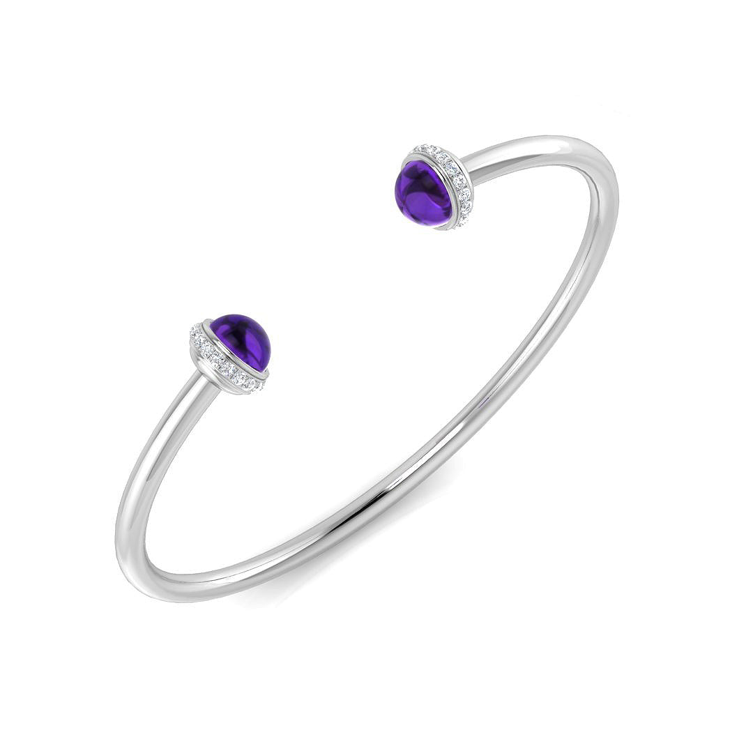 Gemstone Torque Diamond Ring 2.62ct – SBK1087~AME – 18k White Gold