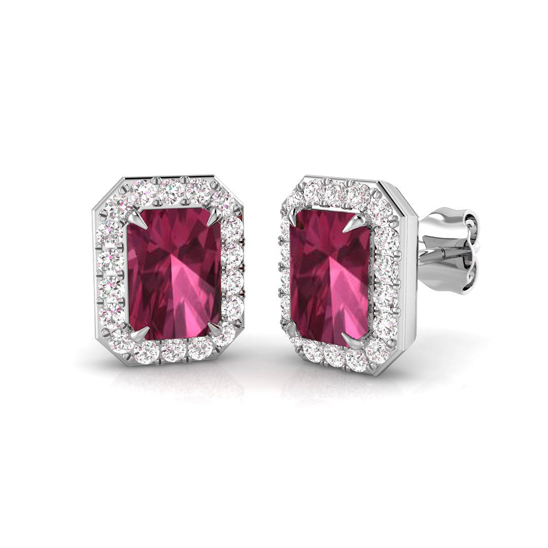 Pink Tourmaline Diamond Ring 2.31ct – SE4891A~PKT – 18k White Gold