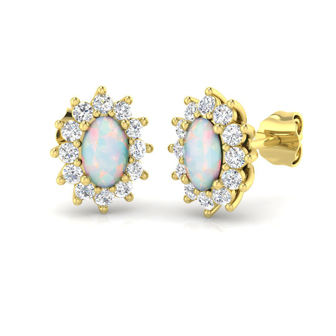 Opal Diamond Ring 1.1ct – SE4923~OPAL – 18k Yellow Gold