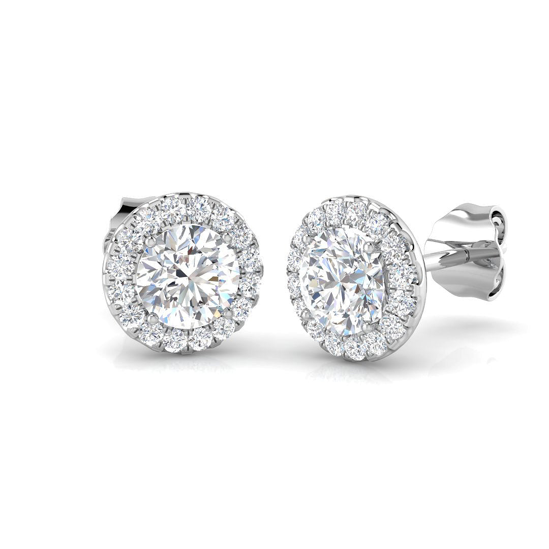 Halo Diamond Ring 1.23ct – SE5375-5.0MM – 18k White Gold