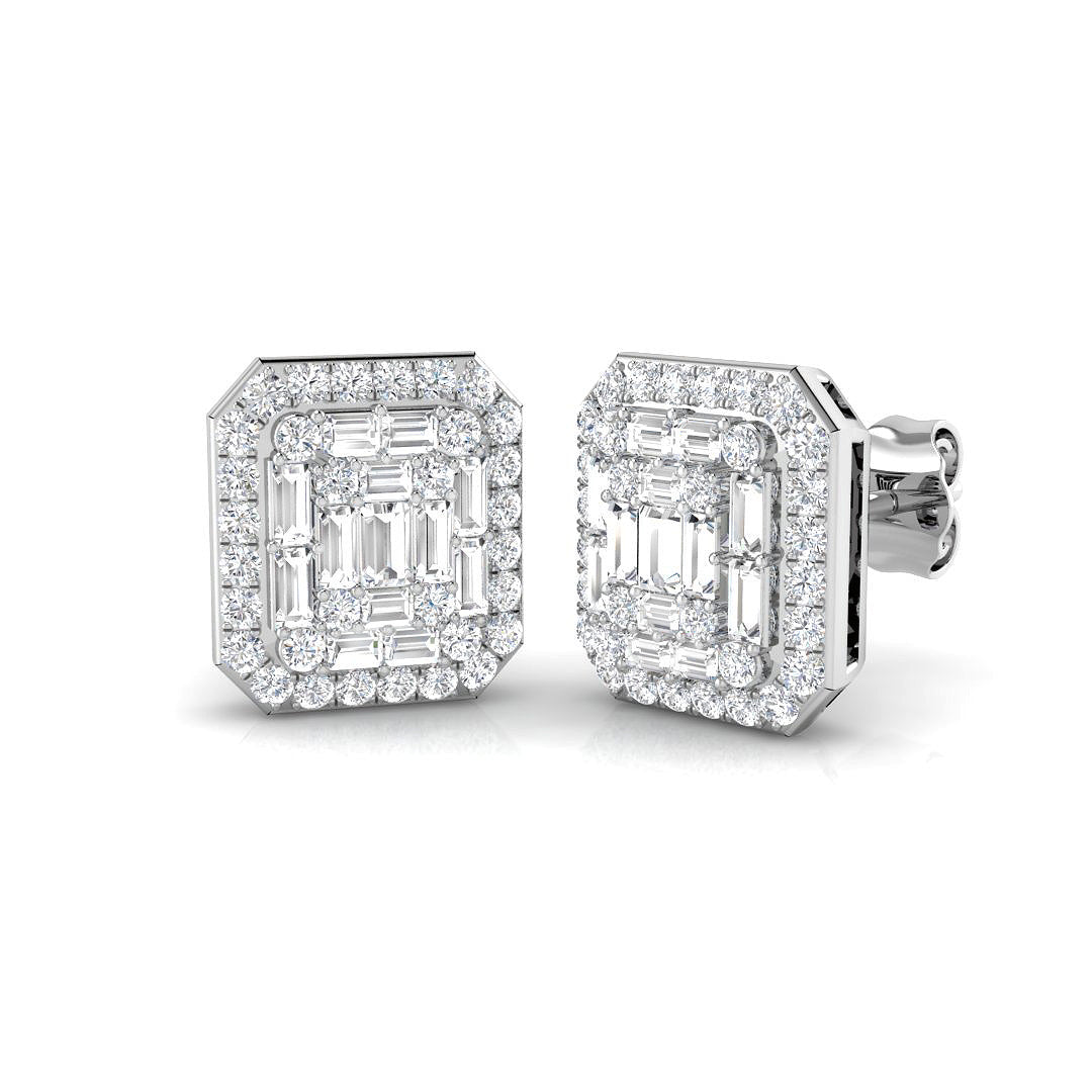Baguette & Brilliant Diamond Ring 0.79ct – SE5468 – 18k White Gold