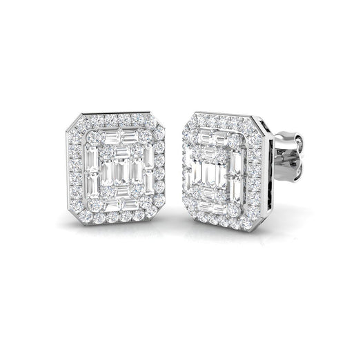 Baguette & Brilliant Diamond Ring 0.79ct – SE5468 – 18k White Gold