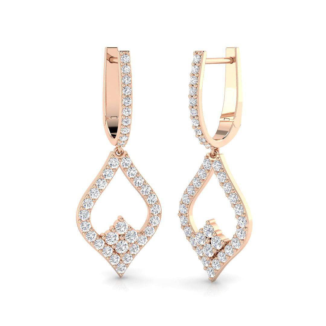 Drop & Trilogy Diamond Ring 1.05ct – SE2571 – 18k Rose Gold
