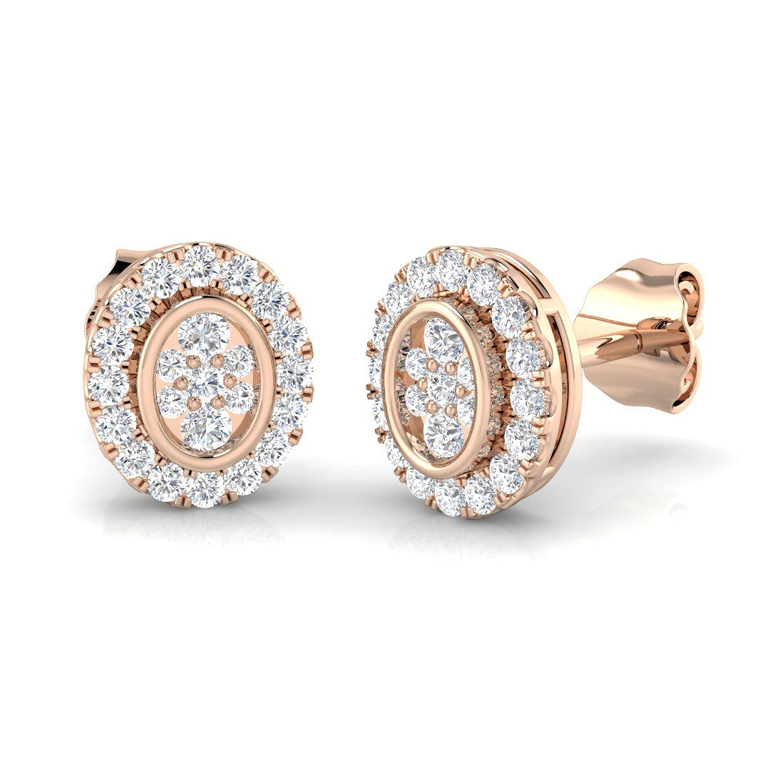 Cluster Diamond Ring 0.3ct–0.6ct – SE4525 – 18k Rose Gold
