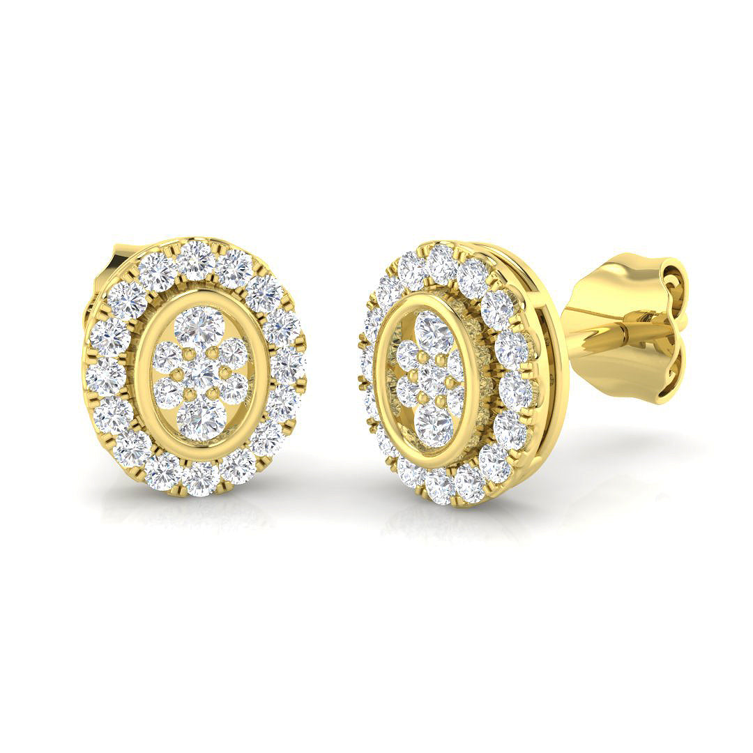 Cluster Diamond Ring 0.3ct–0.6ct – SE4525 – 18k Yellow Gold