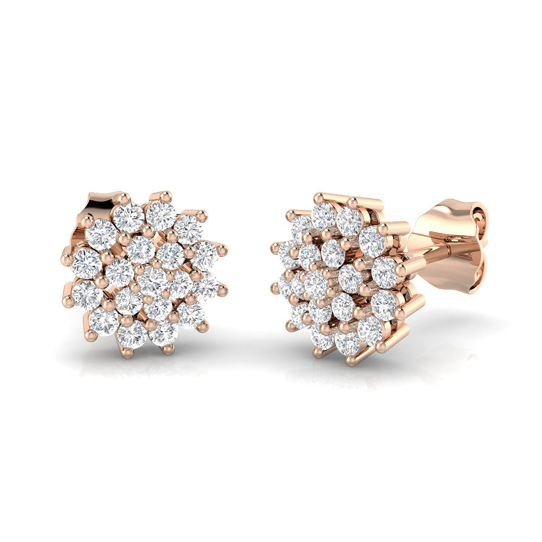 Cluster Diamond Ring 0.42ct–0.5ct – SE4569 – 18k Rose Gold