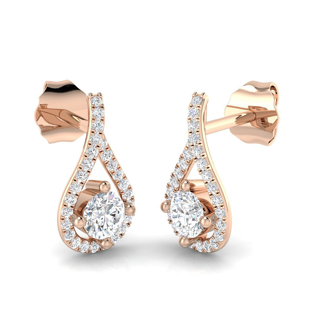 Drop & Trilogy Diamond Ring 0.25ct – SE4575 – 18k Rose Gold
