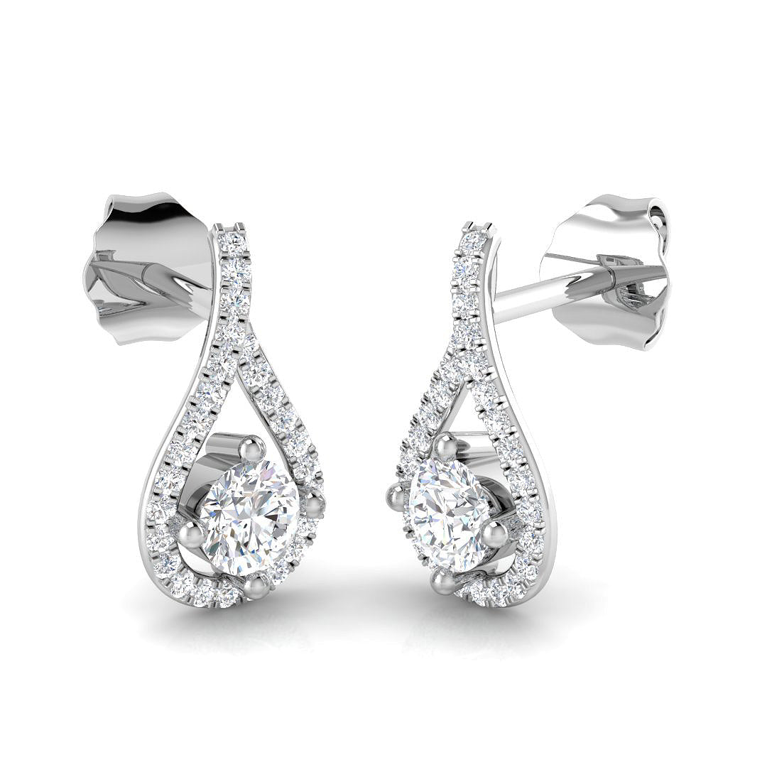 Drop & Trilogy Diamond Ring 0.25ct – SE4575 – 18k White Gold