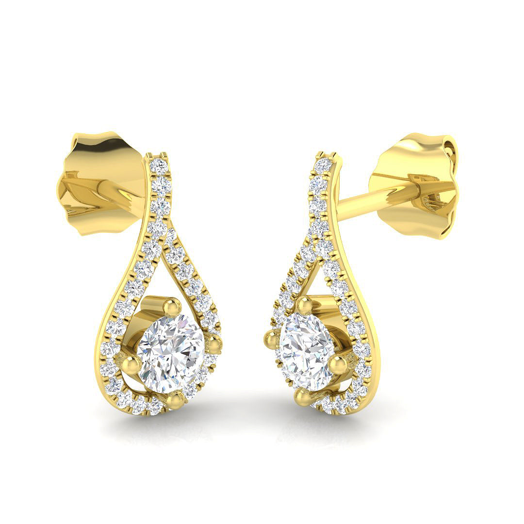 Drop & Trilogy Diamond Ring 0.25ct – SE4575 – 18k Yellow Gold