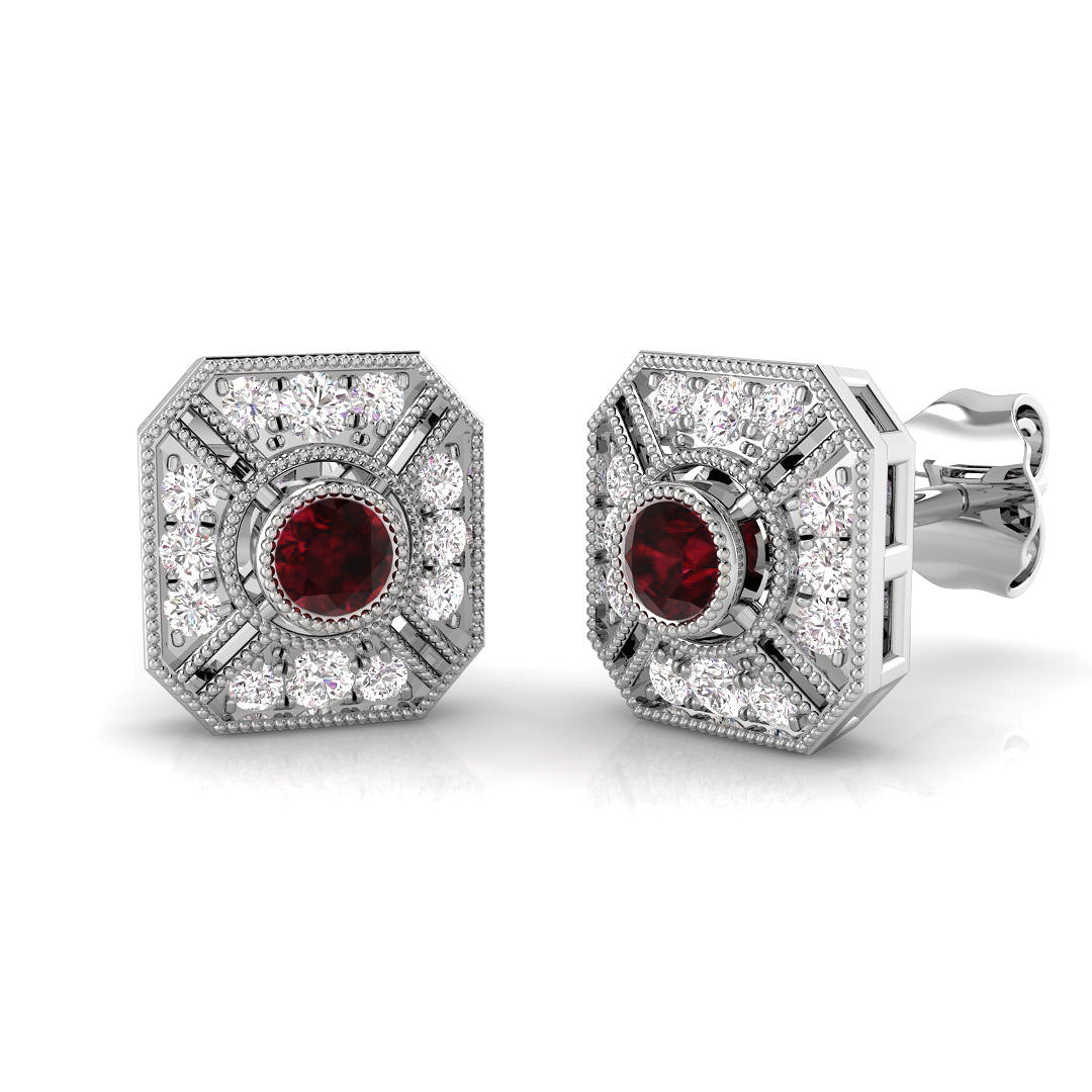 Ruby Diamond Ring 0.35ct – SE4607~RY – 18k White Gold