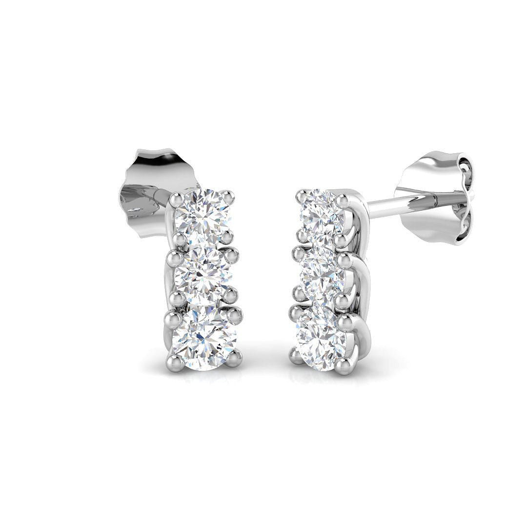 Drop & Trilogy Diamond Ring 0.6ct–1.05ct – SE4619 – 18k White Gold