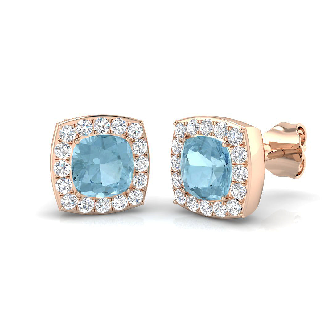 Aquamarine Diamond Ring 1.42ct–2.11ct – SE4693A~AQ – 18k Rose Gold